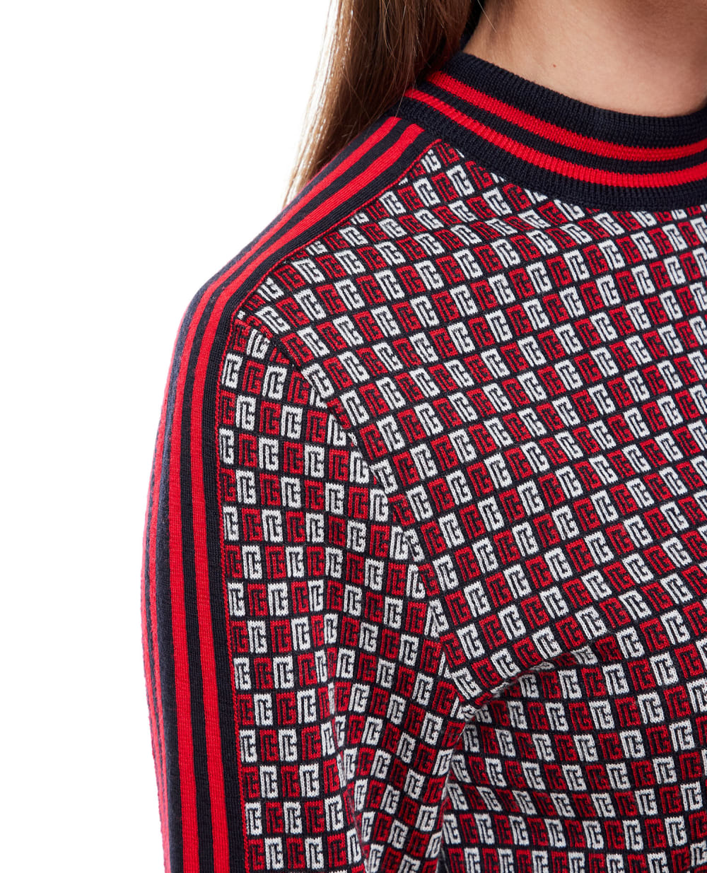Шерстяной джемпер Balmain BF1KA003KE94, разноцветный цвет • Купить в интернет-магазине Kameron