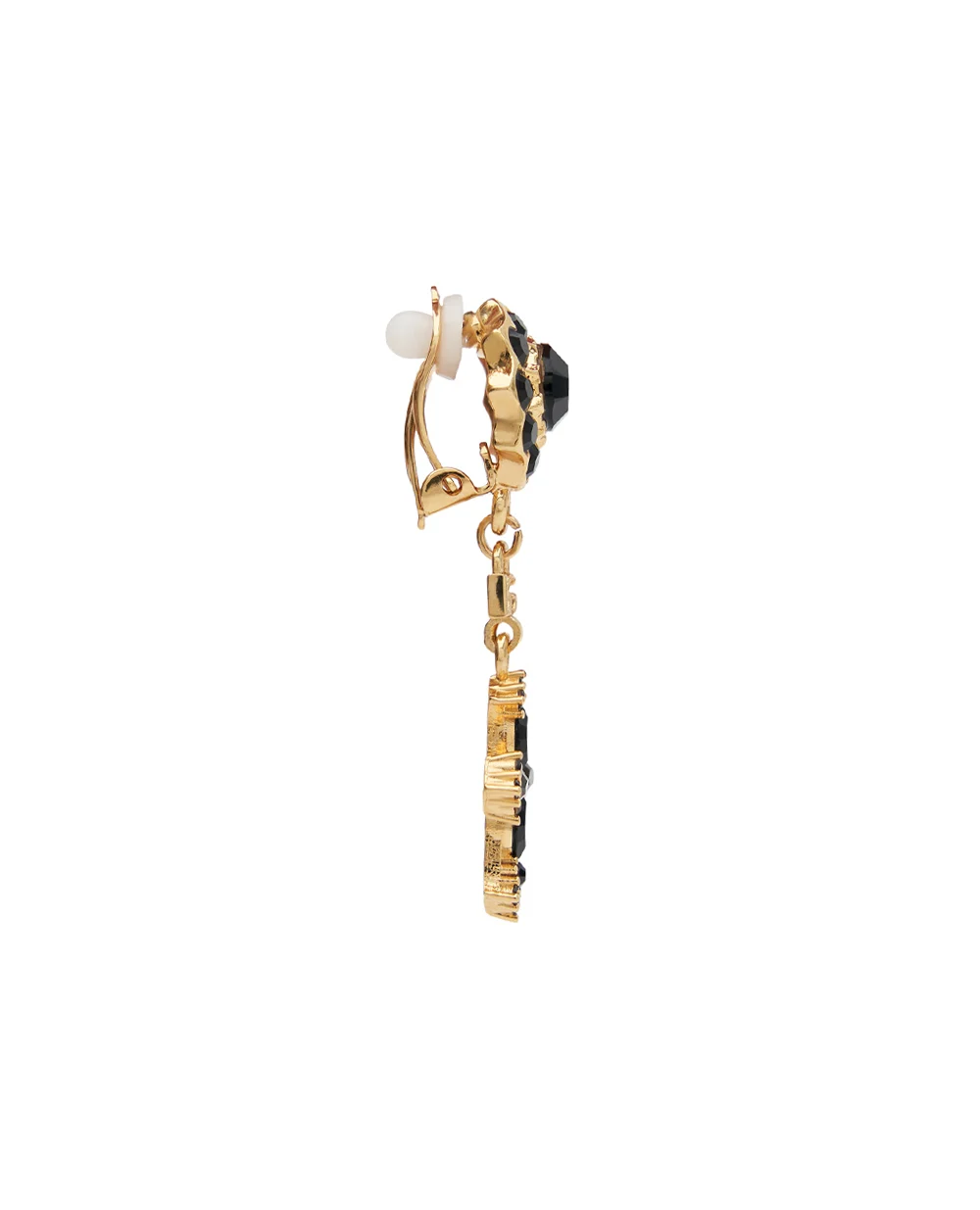 Сережки-кліпси з хрестом і кристалами Dolce&Gabbana WEQ4S2-W1111, золотий колір • Купити в інтернет-магазині Kameron
