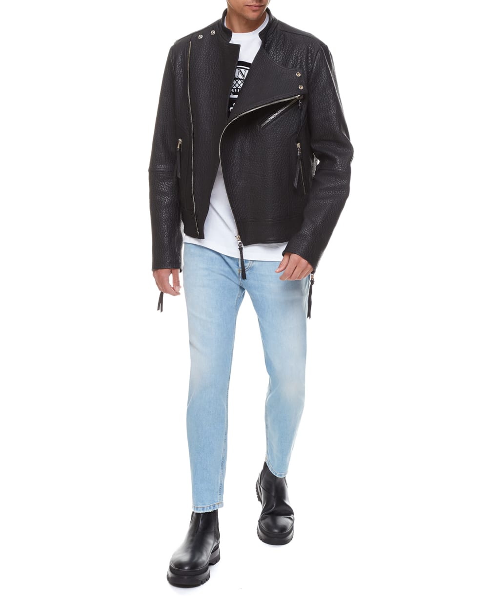Кожаная косуха Balmain XH1TD155LB14, черный цвет • Купить в интернет-магазине Kameron
