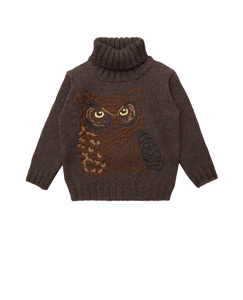 Шерстяной свитер Dolce&Gabbana Kids L4KW77-JAVZA-B, коричневый цвет • Купить в интернет-магазине Kameron