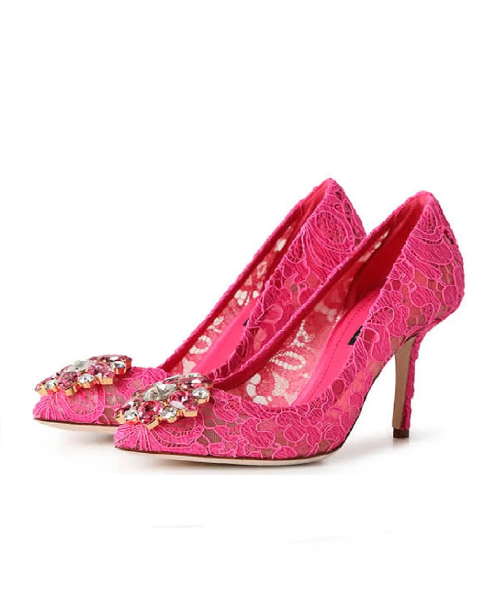Кружевные лодочки Rainbow Lace Dolce&Gabbana CD0101-AL198-S, фуксия цвет • Купить в интернет-магазине Kameron