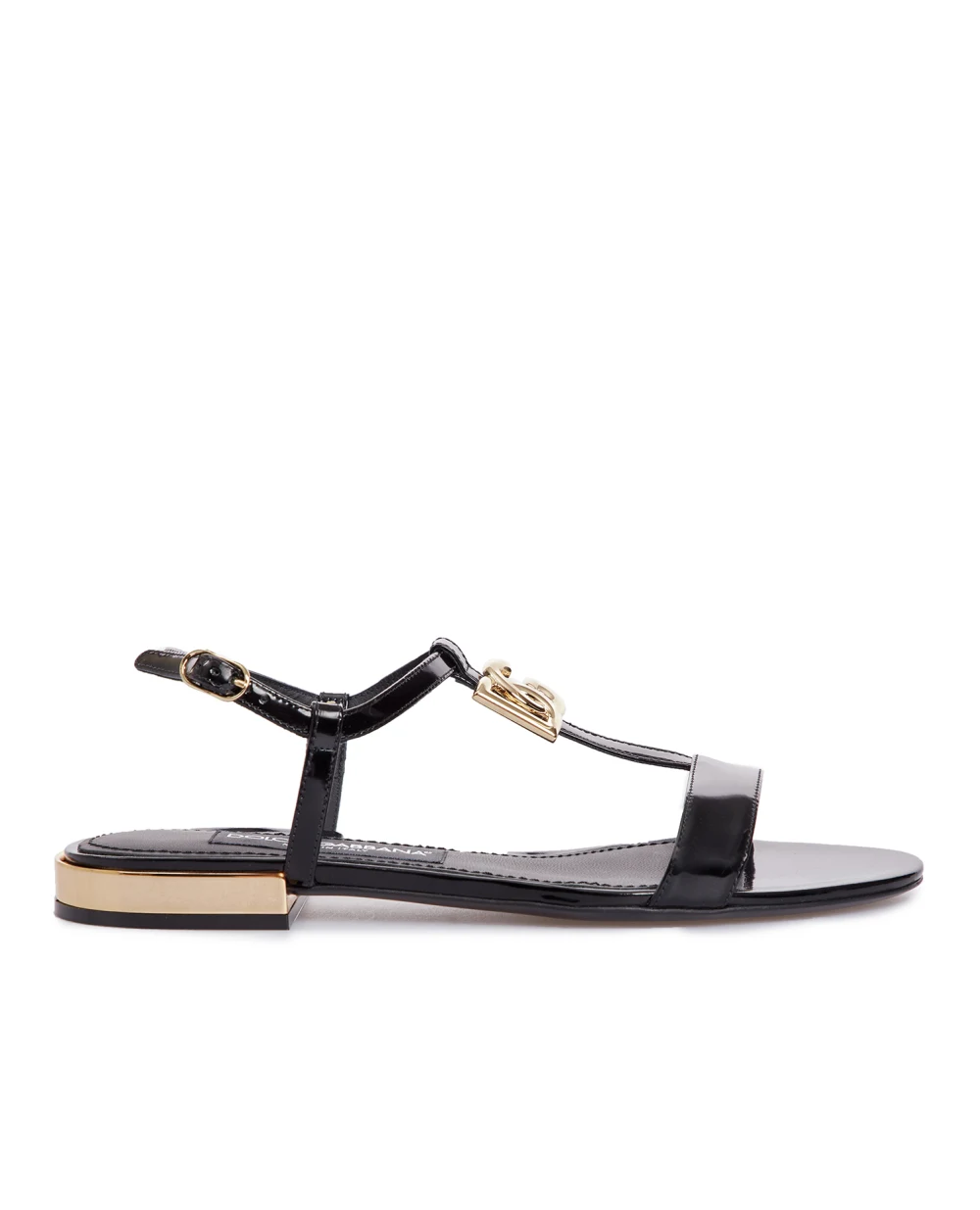 Кожаные сандалии Polished Dolce&Gabbana CQ0487-A1037, черный цвет • Купить в интернет-магазине Kameron