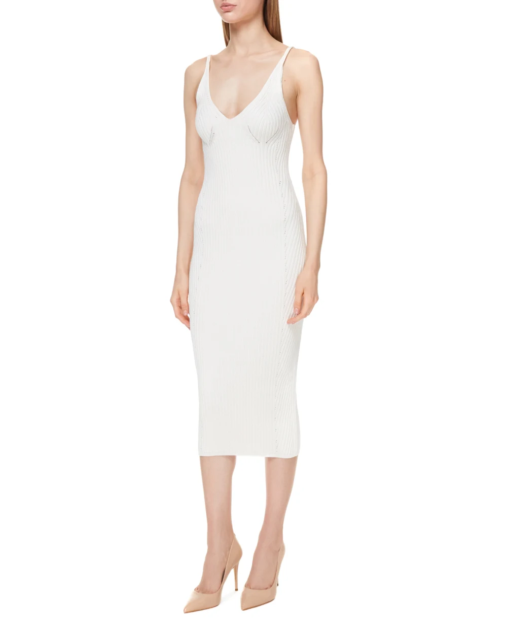 Платье Balmain VF0RH010K252, белый цвет • Купить в интернет-магазине Kameron
