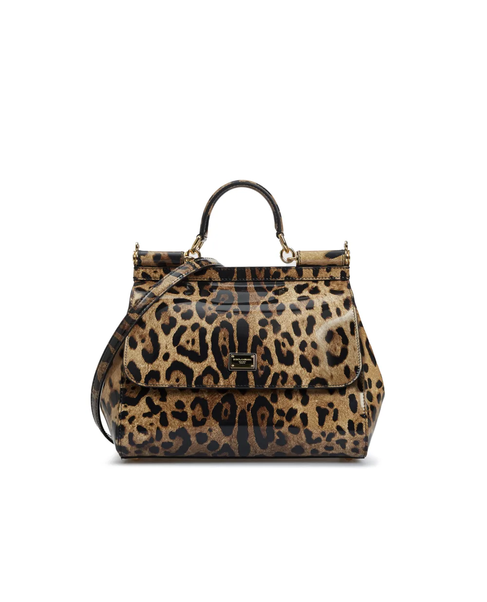 Кожаная сумка Sicily Large Dolce&Gabbana BB6002-AM568, коричневый цвет • Купить в интернет-магазине Kameron