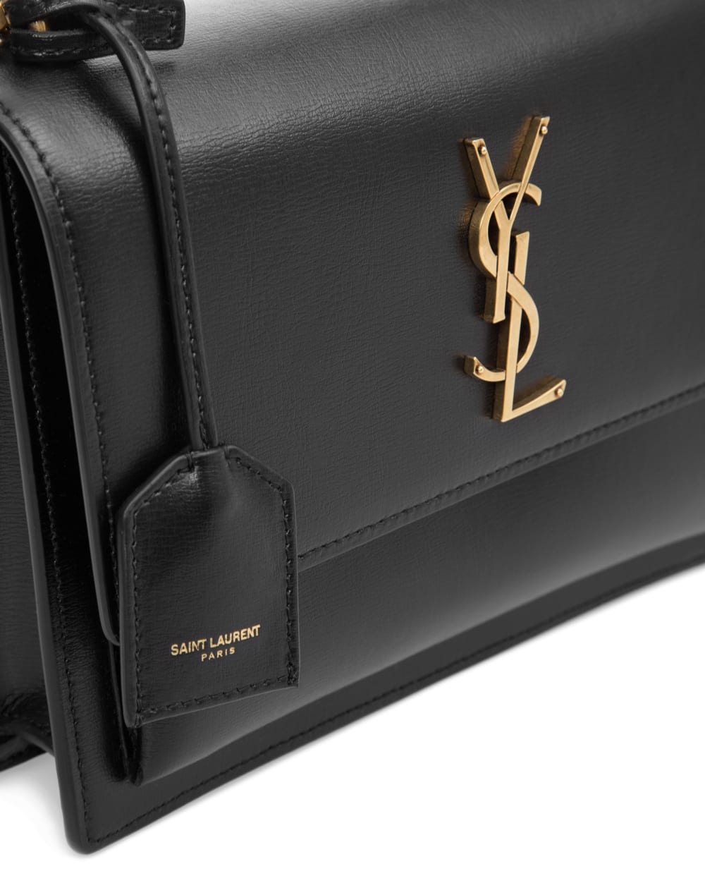 Кожаная сумка Sunset Medium Saint Laurent 442906-D420W, черный цвет • Купить в интернет-магазине Kameron