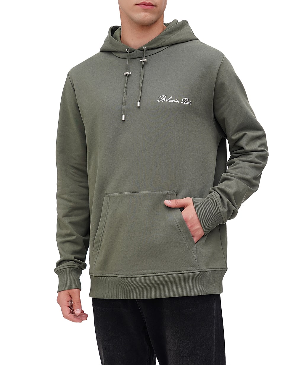 Худи Balmain DH1JT047BC78, хаки цвет • Купить в интернет-магазине Kameron