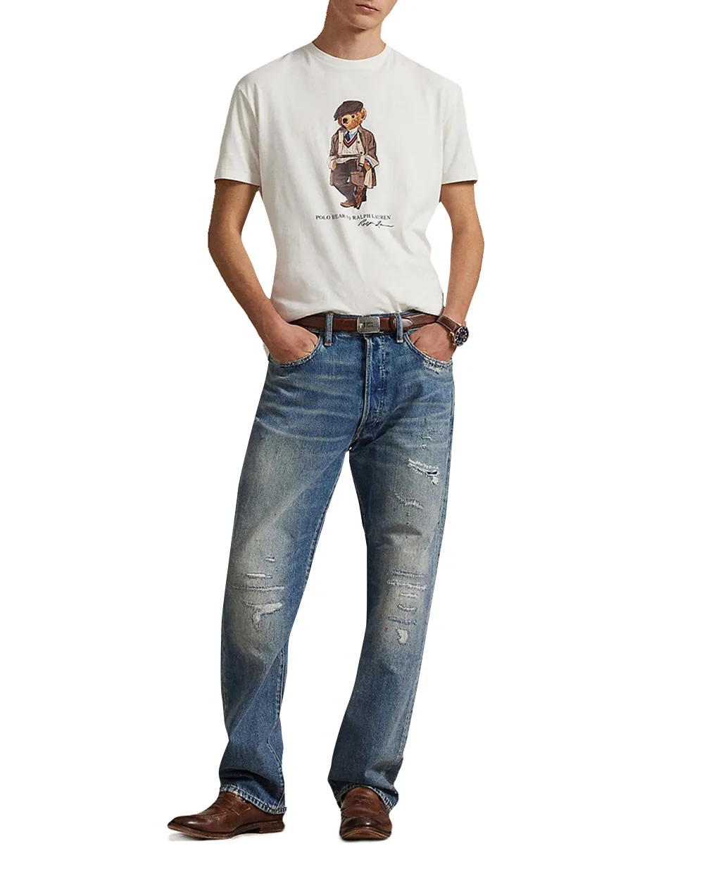 Футболка Polo Bear Polo Ralph Lauren 710P00085001, белый цвет • Купить в интернет-магазине Kameron