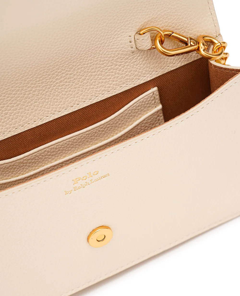 Кожаная сумка Polo Id Chain Wallet Polo Ralph Lauren 427895822005, белый цвет • Купить в интернет-магазине Kameron