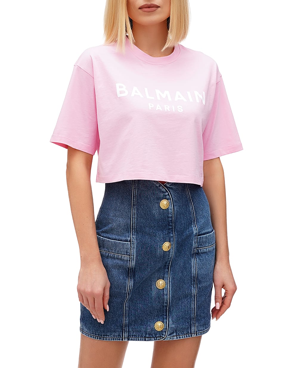 Футболка Balmain BF1EE020BB02-S, розовый цвет • Купить в интернет-магазине Kameron