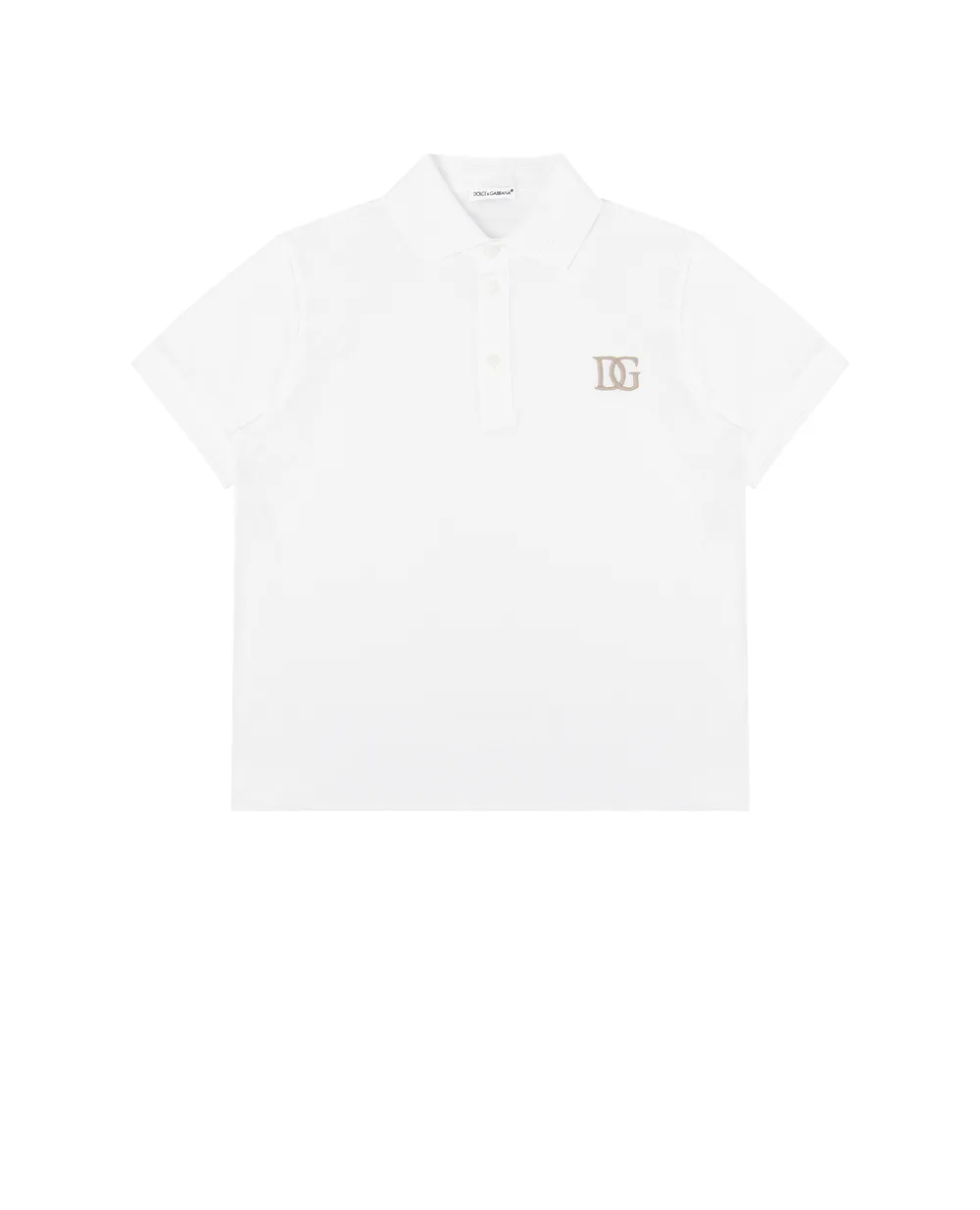 Поло Dolce&Gabbana Kids L4JTCE-G7XJU-S, белый цвет • Купить в интернет-магазине Kameron