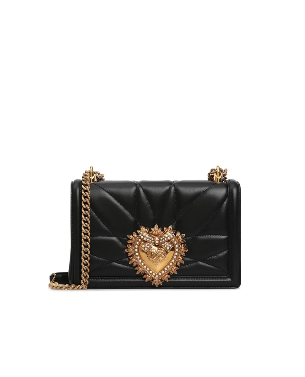 Кожаная сумка Devotion Large Dolce&Gabbana BB6651-AV967, черный цвет • Купить в интернет-магазине Kameron