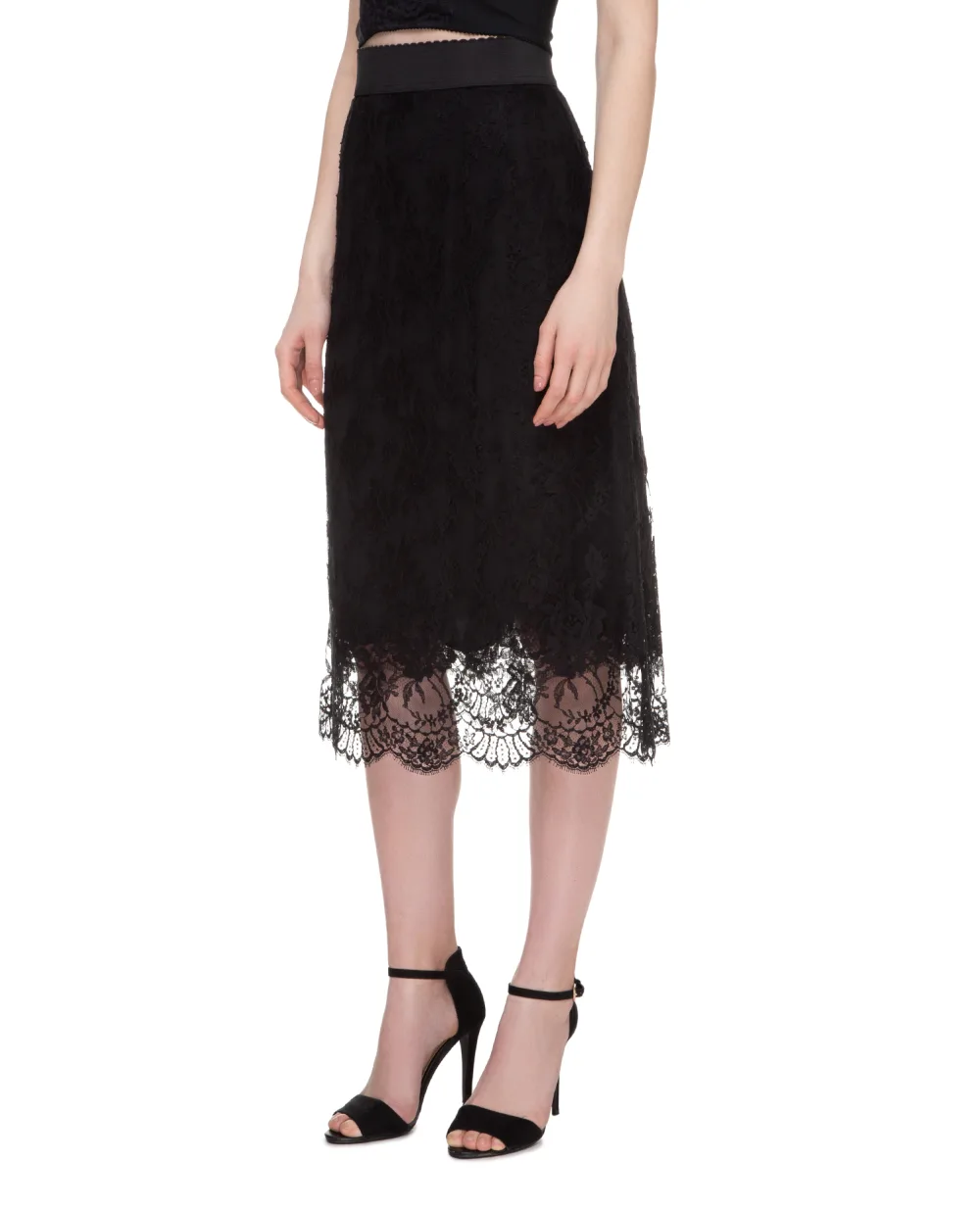 Кружевная юбка Dolce&Gabbana F4AY6T-HLMQJ, черный цвет • Купить в интернет-магазине Kameron