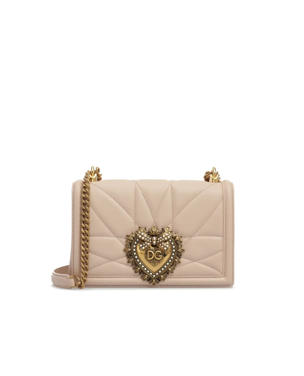 Кожаная сумка Devotion Medium Dolce&Gabbana BB6652-AV967SS19, бежевый цвет • Купить в интернет-магазине Kameron