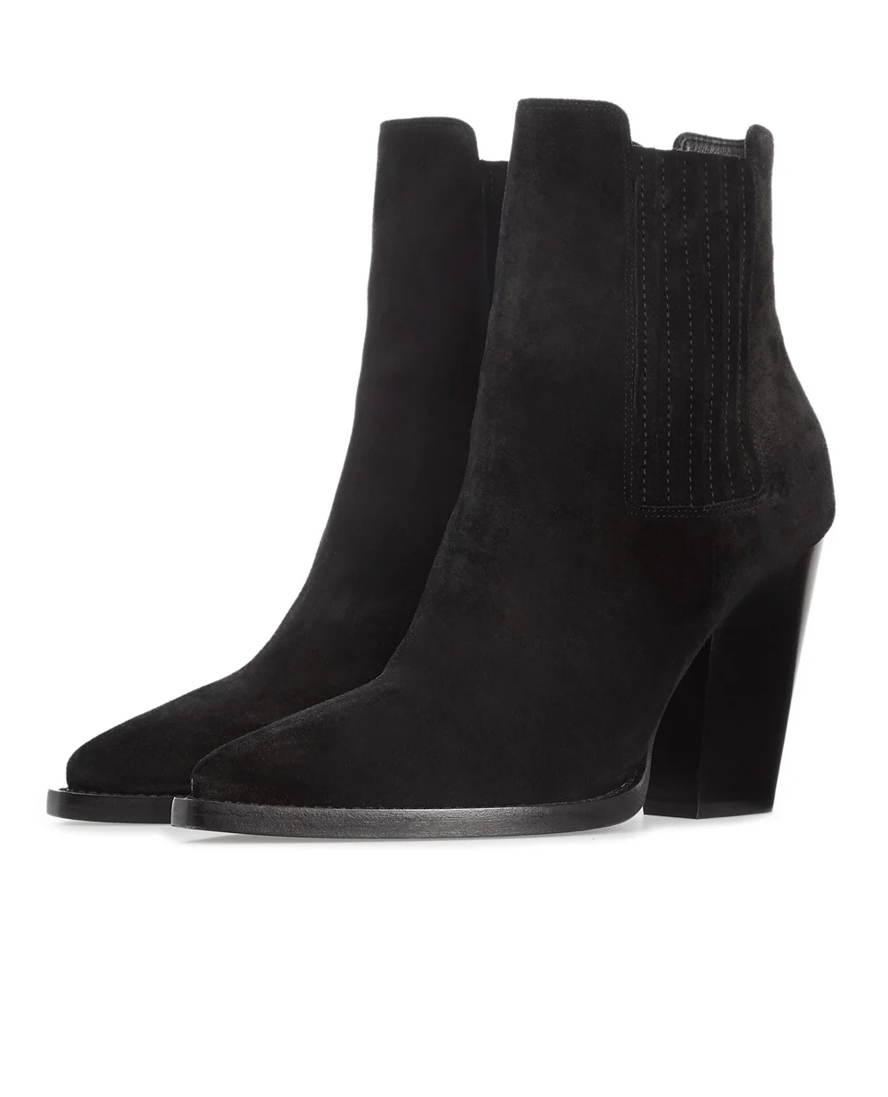 Замшевые ботильоны Saint Laurent 633955-1NX00-, черный цвет • Купить в интернет-магазине Kameron