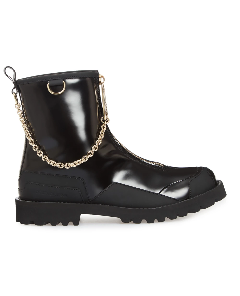 Детские кожаные ботинки Dolce&Gabbana Kids D11071-AQ673-M, черный цвет • Купить в интернет-магазине Kameron