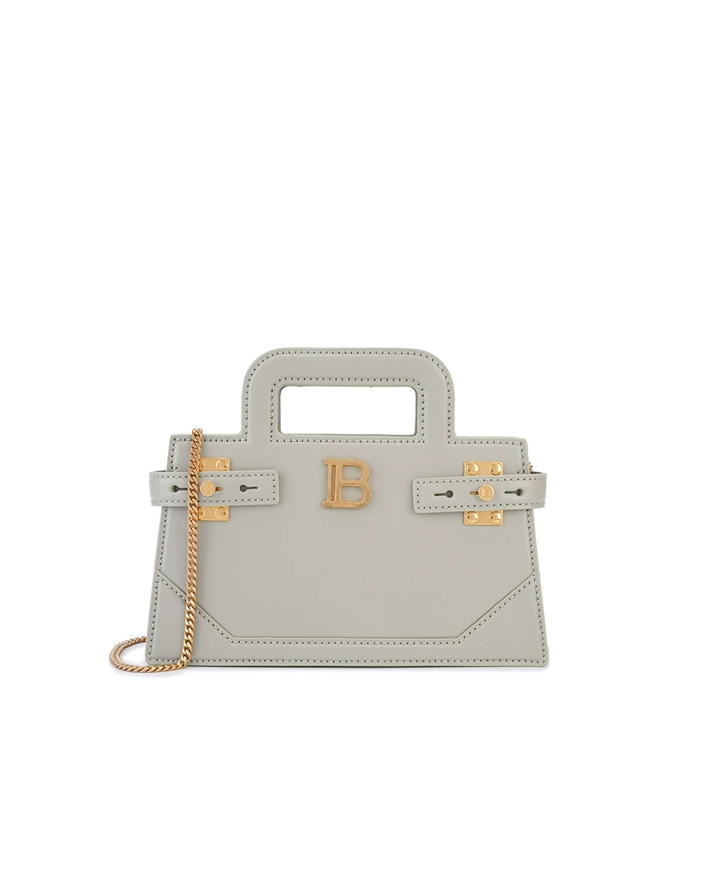 Кожаная сумка B-Buzz Top Handle Small Balmain DN0KJ931LSLX, оливковый цвет • Купить в интернет-магазине Kameron