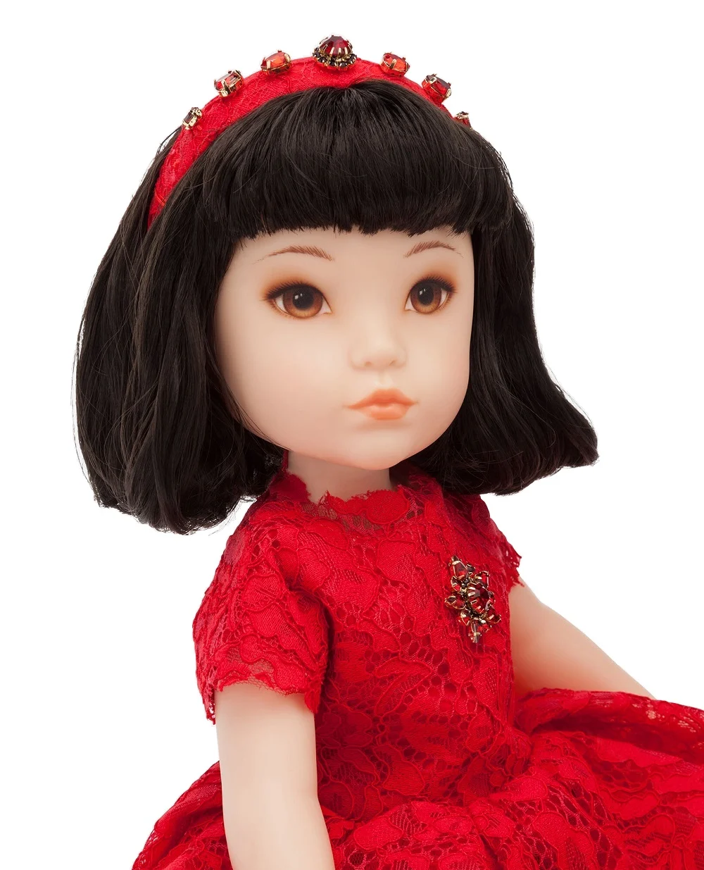 Кукла с платьем из кружева Dolce&Gabbana Kids LCJA18-G7VAW, красный цвет • Купить в интернет-магазине Kameron