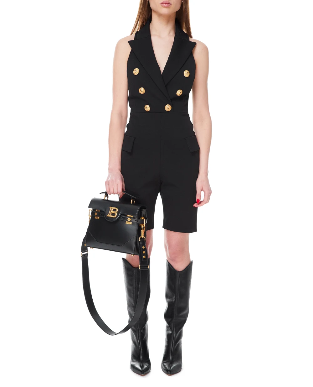 Кожаная сумка B-Buzz Balmain AN0DB526LAVE, черный цвет • Купить в интернет-магазине Kameron