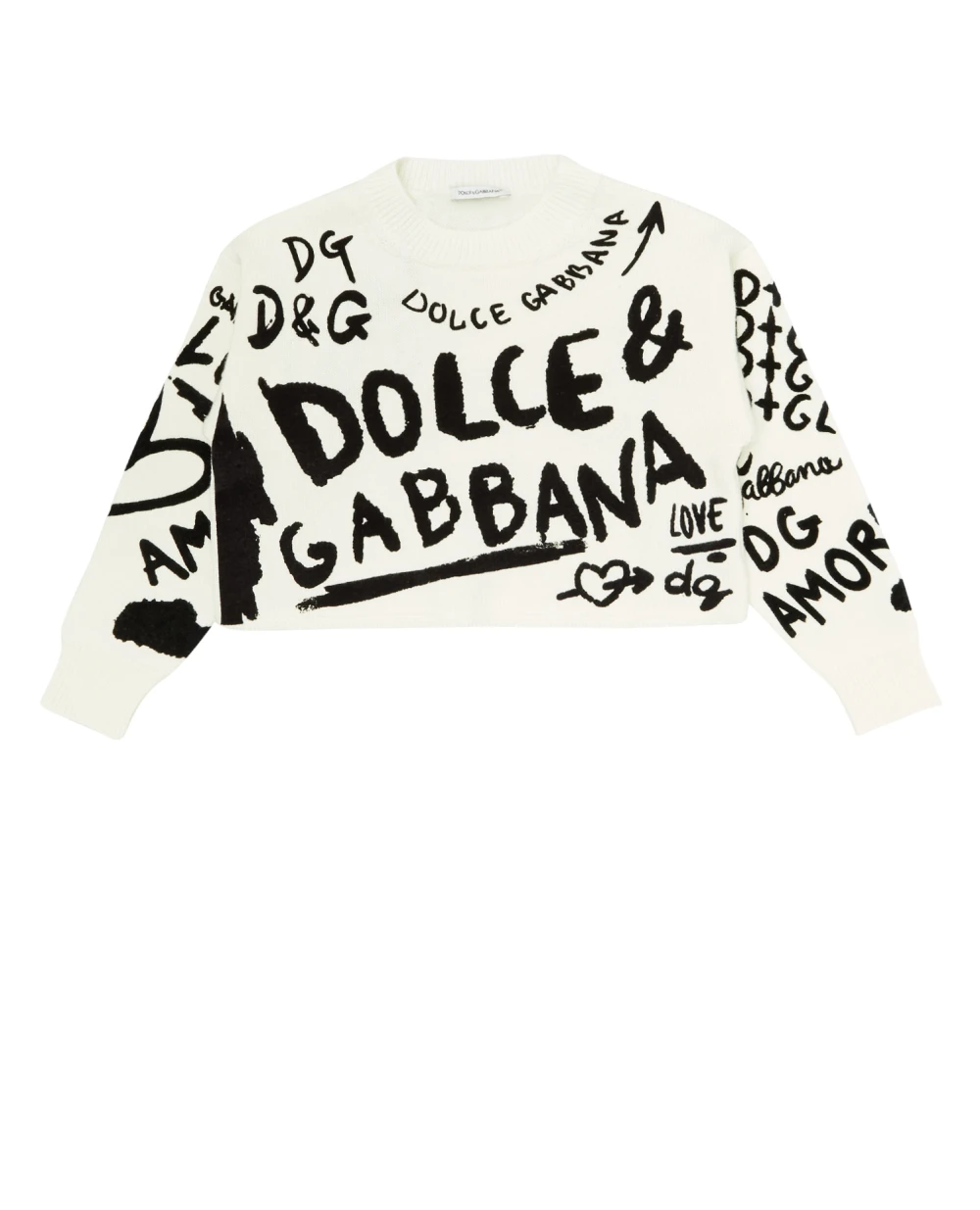 Шерстяной свитер Dolce&Gabbana Kids L5KWF4-JBVK2-S, бежевый цвет • Купить в интернет-магазине Kameron