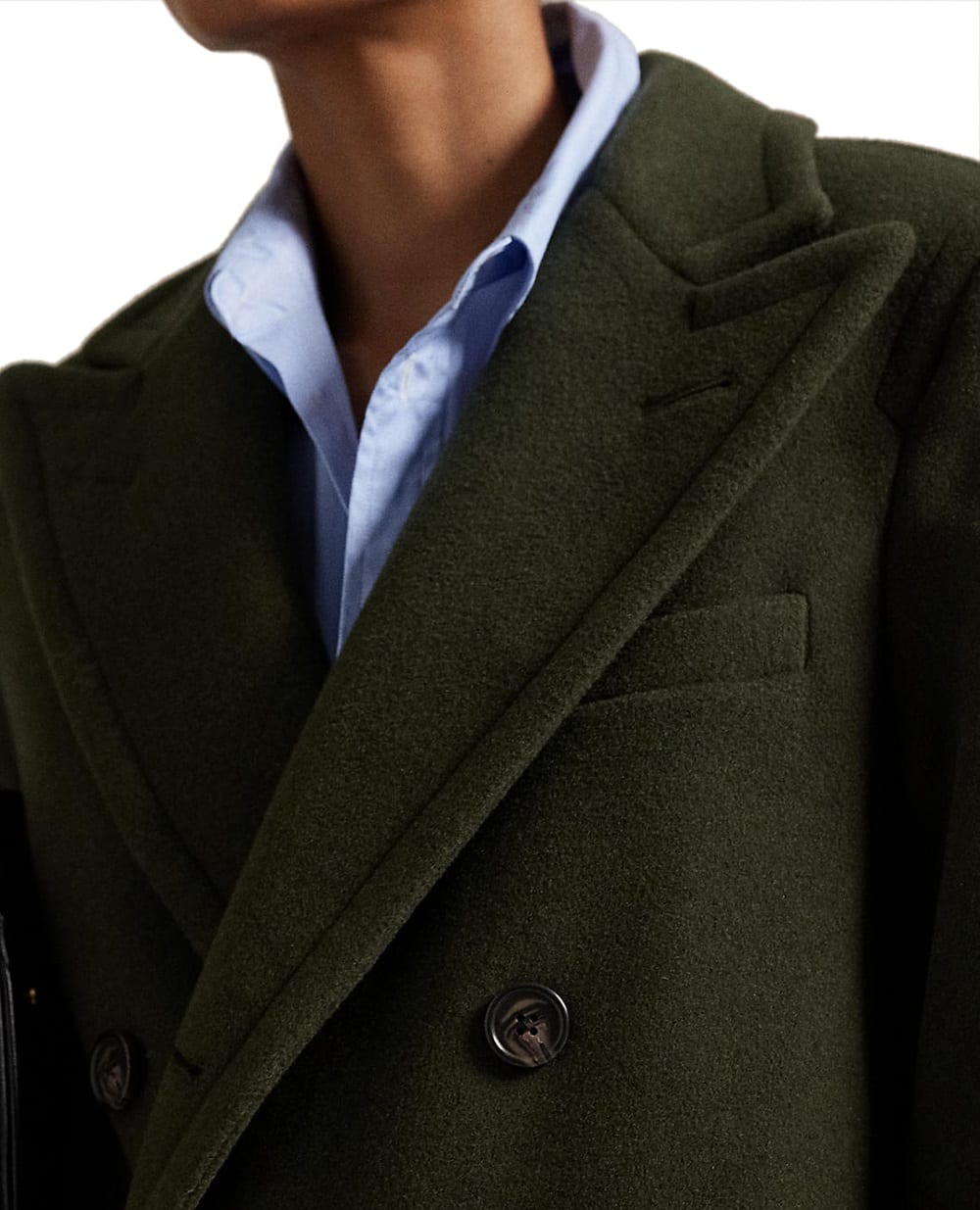 Шерстяное двубортное пальто Polo Ralph Lauren 211966535002, серый цвет • Купить в интернет-магазине Kameron