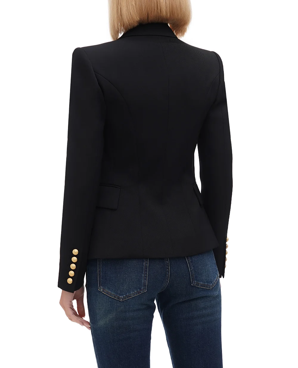 Вовняний жакет Balmain BF1SG008WC09, чорний колір • Купити в інтернет-магазині Kameron