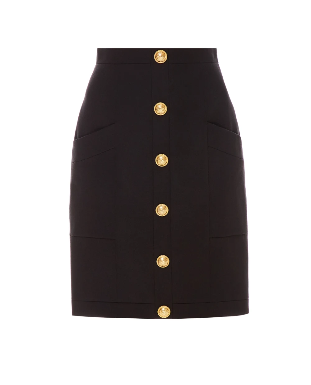 Шерстяная юбка Balmain WF1LC010167L, черный цвет • Купить в интернет-магазине Kameron