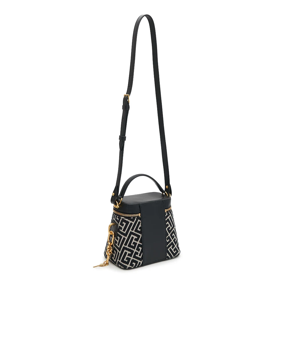 Сумка Pulse Vanity із жакардової тканини з монограмою Balmain FN1BH005TJLO, чорний колір • Купити в інтернет-магазині Kameron