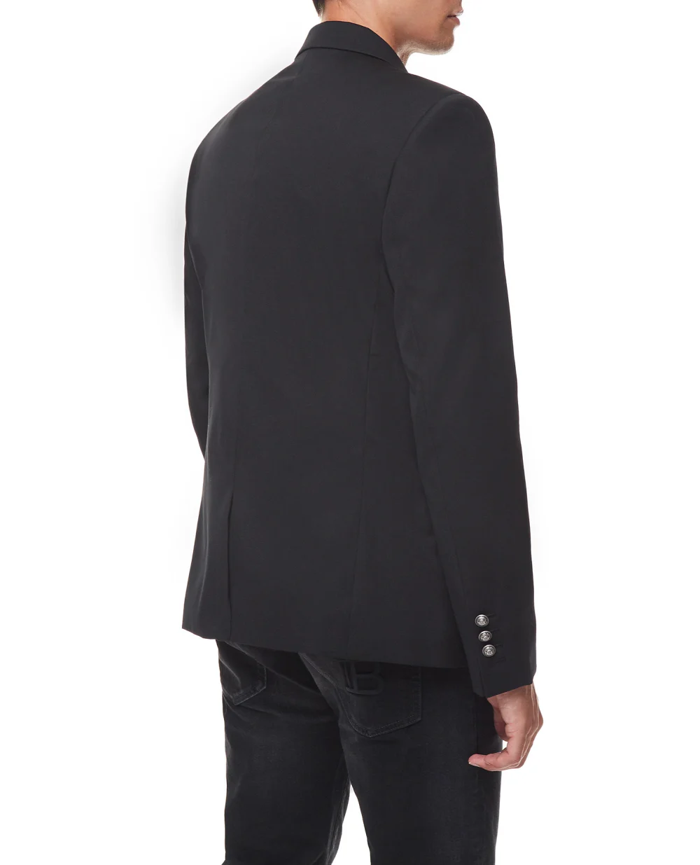 Шерстяной пиджак Balmain WH0SG010W074, черный цвет • Купить в интернет-магазине Kameron