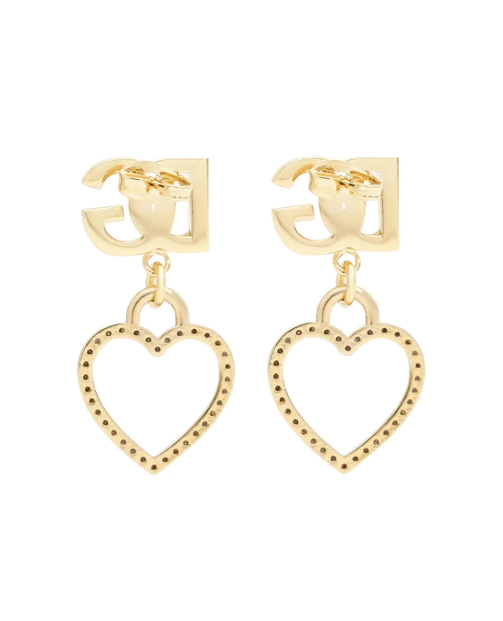 Серьги-пусеты с подвеской сердцем Dolce&Gabbana WER6I2-W1111, золотой цвет • Купить в интернет-магазине Kameron