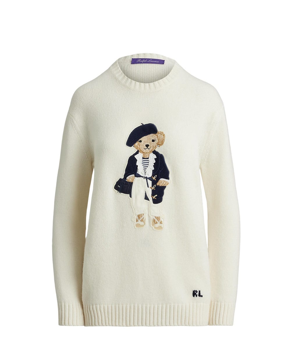 Светр Polo Bear Pre-Spring із кашеміру Ralph Lauren Collection 290P10066001, кремовий колір • Купити в інтернет-магазині Kameron
