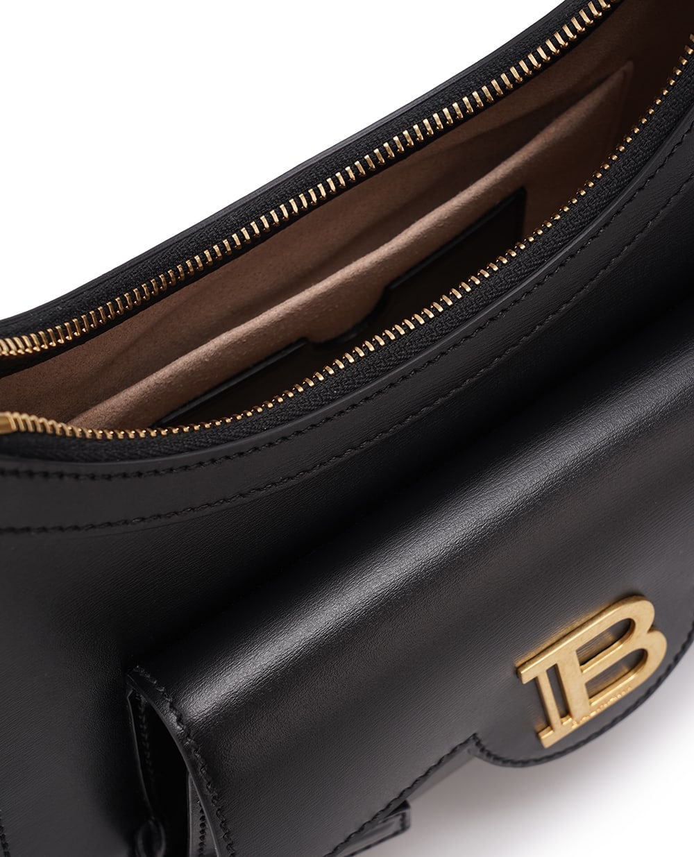 Кожаная сумка B-Buzz Hobo Balmain DN1BT904LSLX, черный цвет • Купить в интернет-магазине Kameron