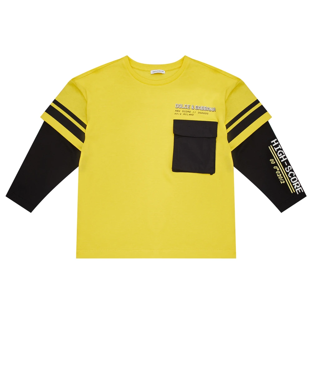Детский лонгслив Dolce&Gabbana Kids L4JTGG-G7HVN-B, желтый цвет • Купить в интернет-магазине Kameron