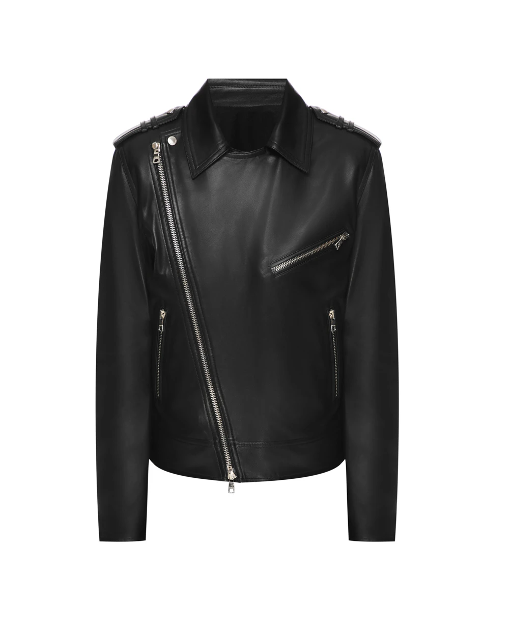 Кожаная куртка Balmain VH1TD055L110, черный цвет • Купить в интернет-магазине Kameron