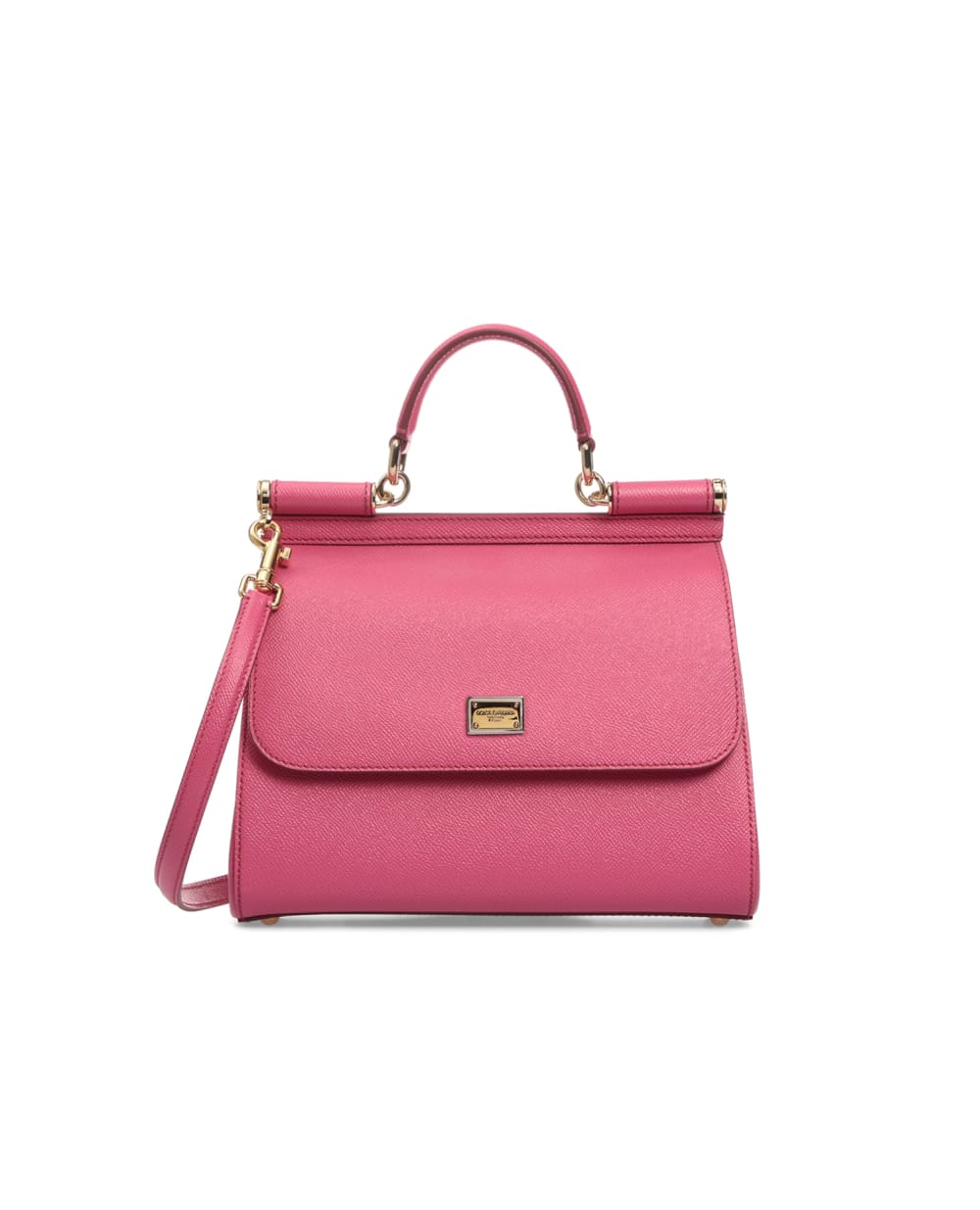 Кожаная сумка Sicily Dolce&Gabbana BB6002-A1001FW18, розовый цвет • Купить в интернет-магазине Kameron