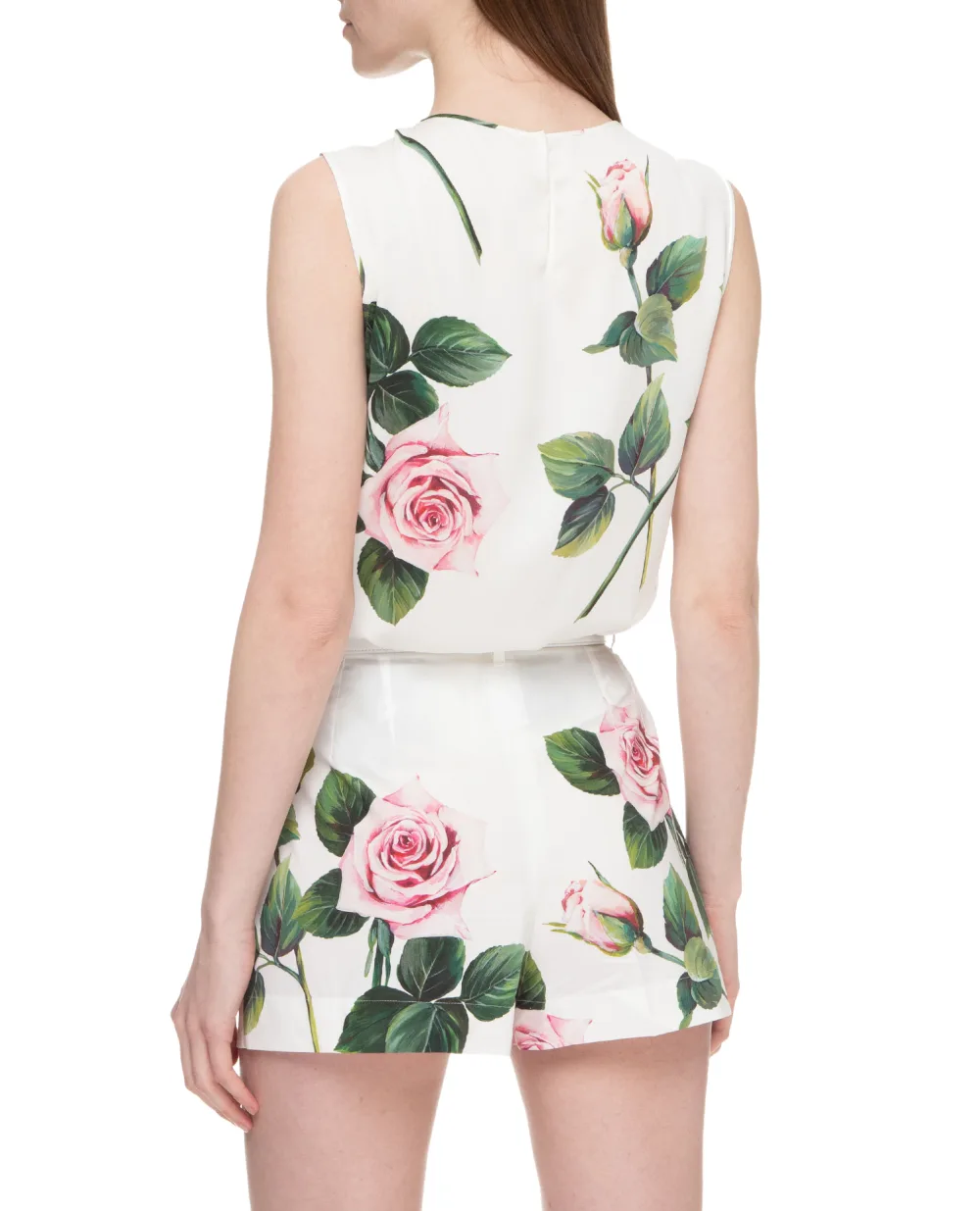 Шелковый топ Dolce&Gabbana F7ZZCT-FSAZD, белый цвет • Купить в интернет-магазине Kameron