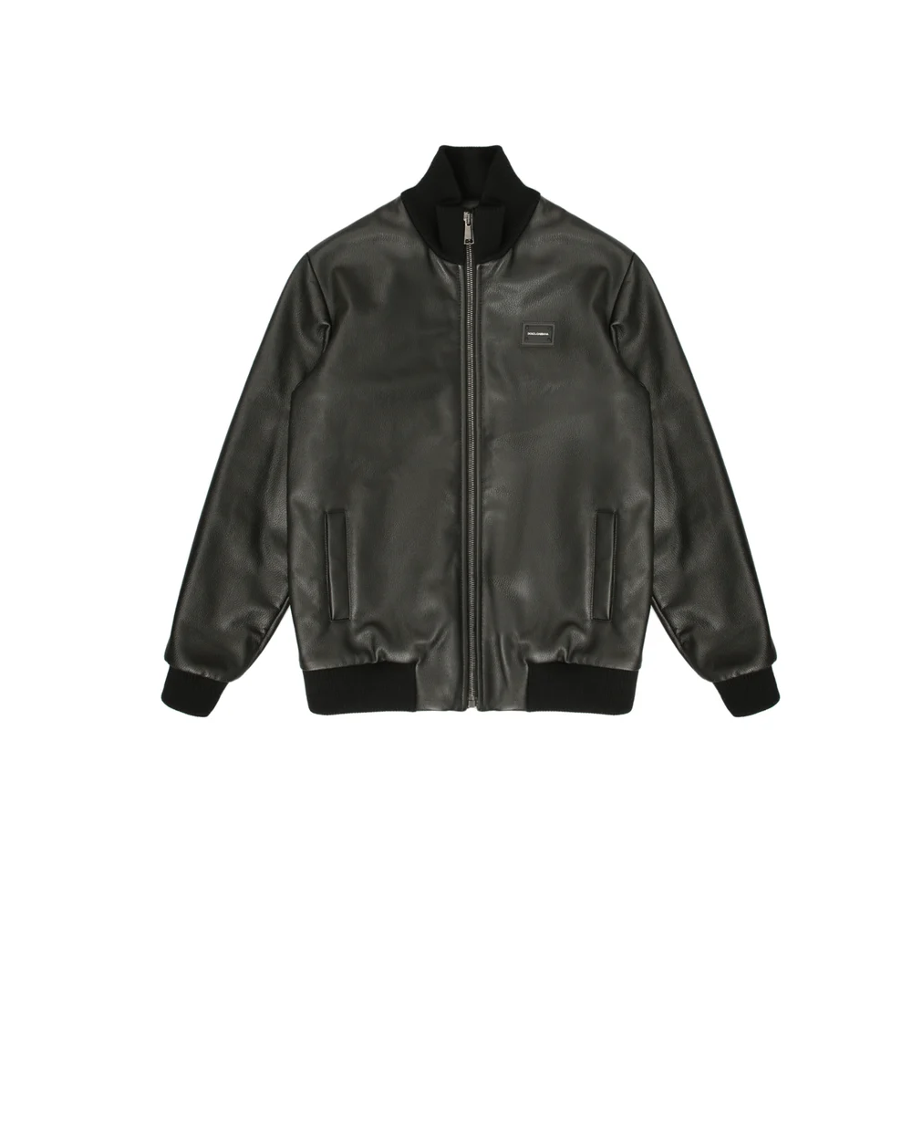 Кожаный бомбер Dolce&Gabbana Kids L4JBT8-G7NLM-S-, черный цвет • Купить в интернет-магазине Kameron