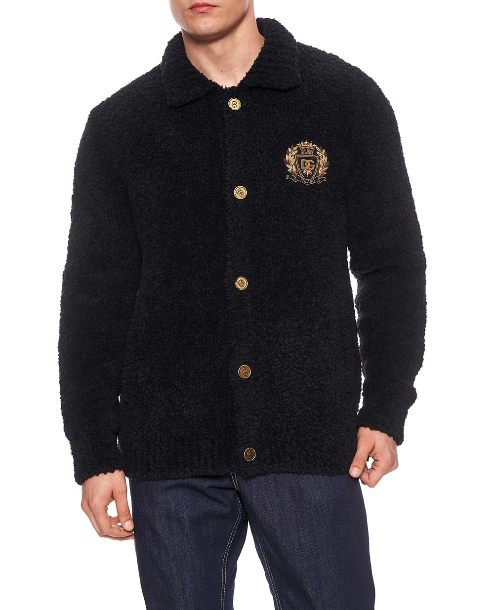 Кардиган с шерстью Dolce&Gabbana GXVH0Z-JGML3, черный цвет • Купить в интернет-магазине Kameron