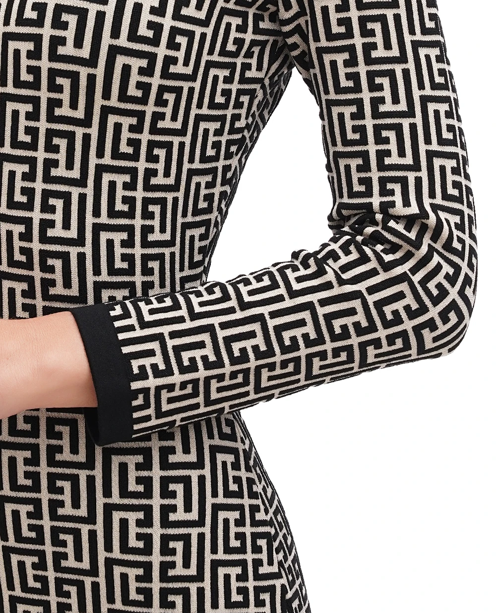 Шерстяное платье Balmain BF1R8072KB02, черный цвет • Купить в интернет-магазине Kameron