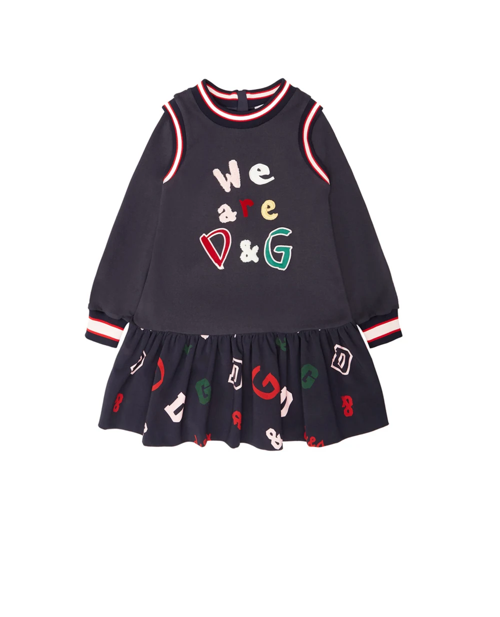 Платье Dolce&Gabbana Kids L5JD2A-G7WXH-B, синий цвет • Купить в интернет-магазине Kameron