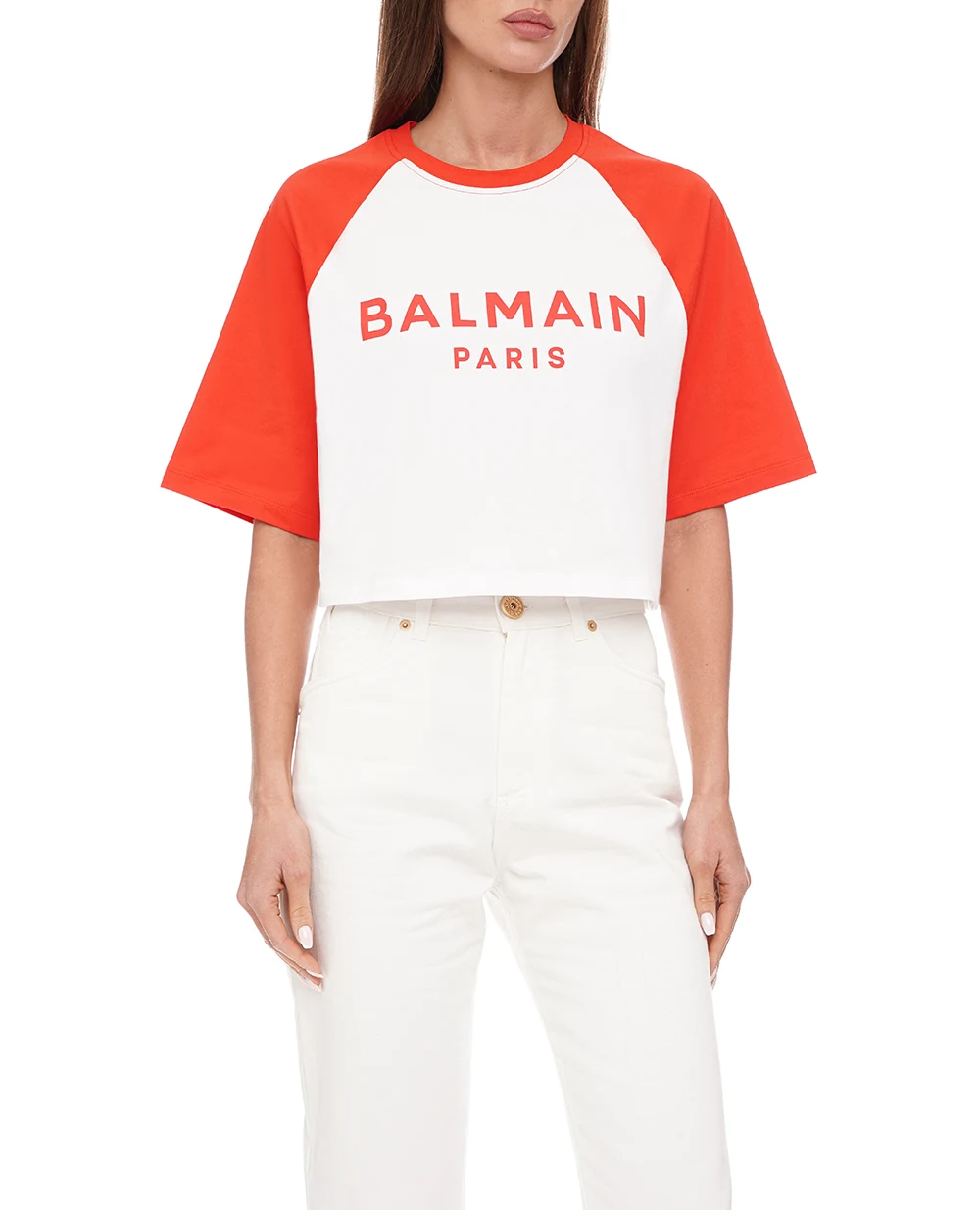 Футболка Balmain CF1EE090BB02, красный цвет • Купить в интернет-магазине Kameron