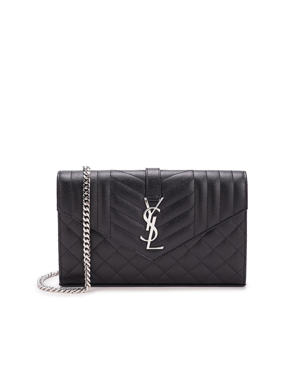 Кожаная сумка Envelope Chain Wallet Saint Laurent 620280-BOW92, черный цвет • Купить в интернет-магазине Kameron