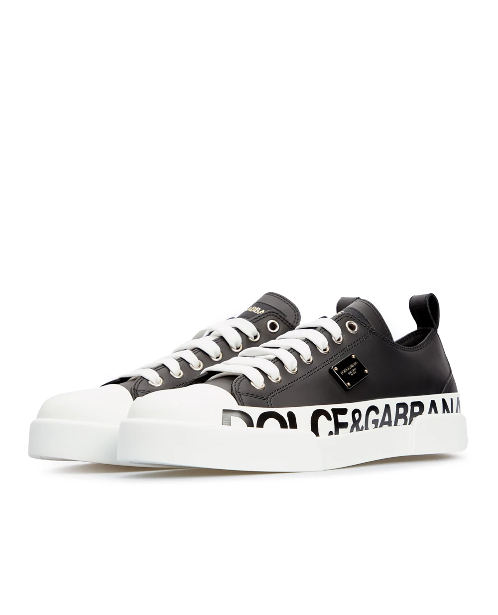Кожаные кеды Dolce&Gabbana CK1886-AO515, черный цвет • Купить в интернет-магазине Kameron