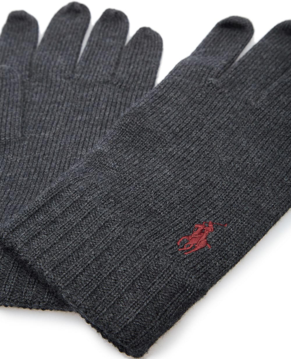 Шерстяные перчатки Polo Ralph Lauren 710886135004, темно-серый цвет • Купить в интернет-магазине Kameron