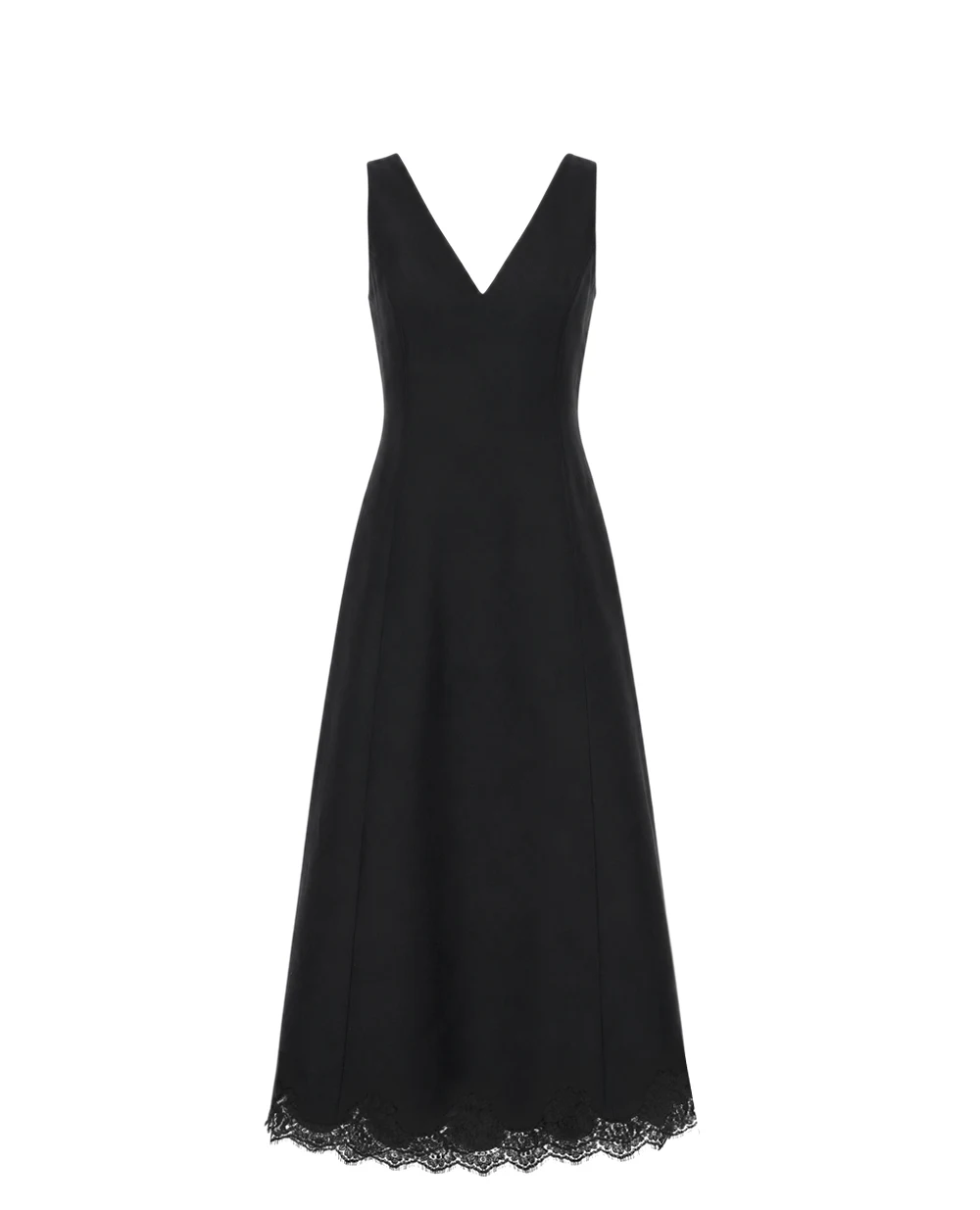 Платье Crepe Couture из шерсти и шелка Valentino 9B3VAL051CF, черный цвет • Купить в интернет-магазине Kameron