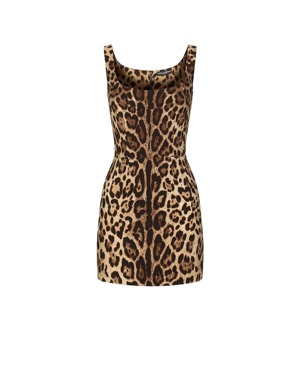 Платье мини с леопардовым принтом Dolce&Gabbana F6BDXT-FSADD, коричневый цвет • Купить в интернет-магазине Kameron