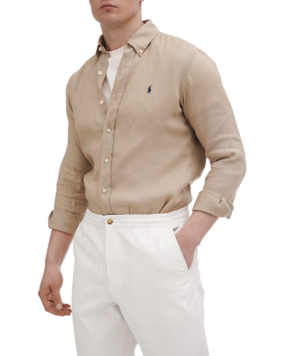 Рубашка Polo Ralph Lauren 710966294001, бежевый цвет • Купить в интернет-магазине Kameron