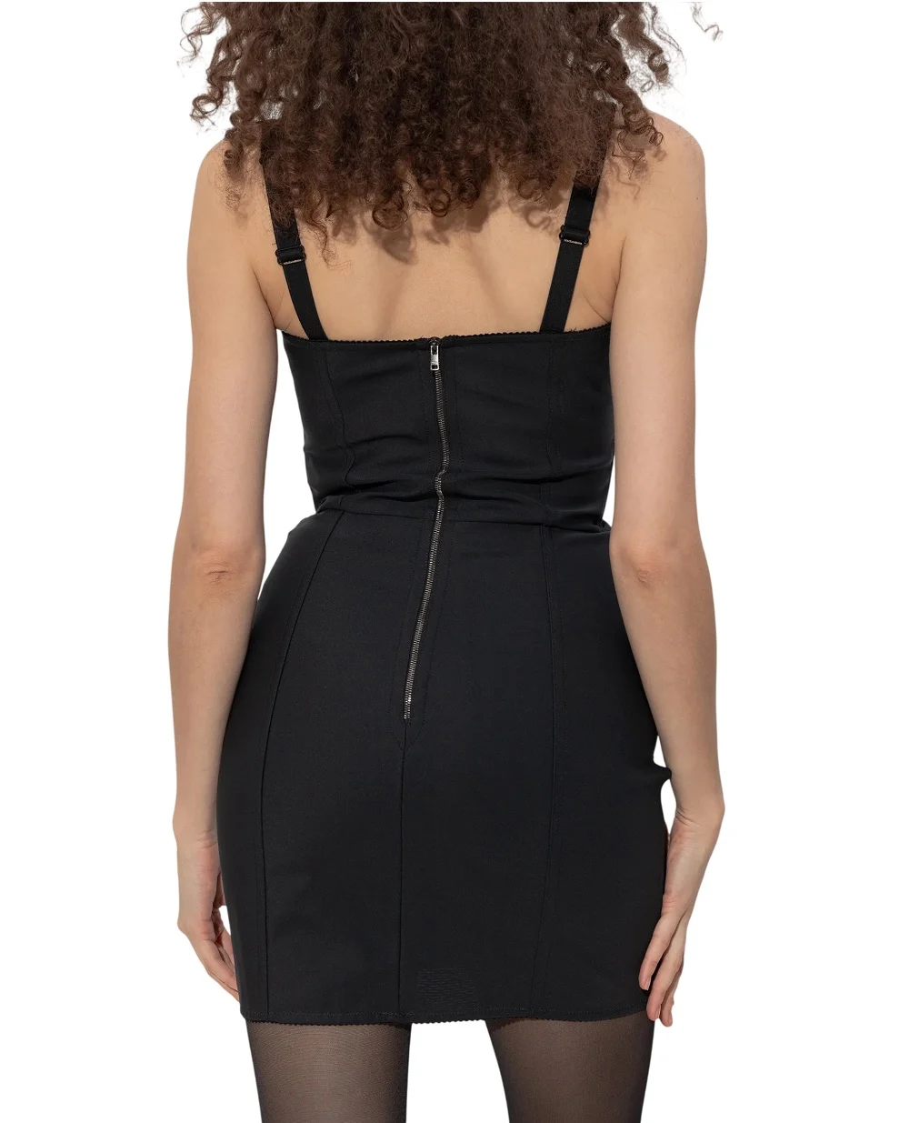 Платье-футляр из эластичной ткани и кружева Dolce&Gabbana F63G8T-GDCLQ, черный цвет • Купить в интернет-магазине Kameron