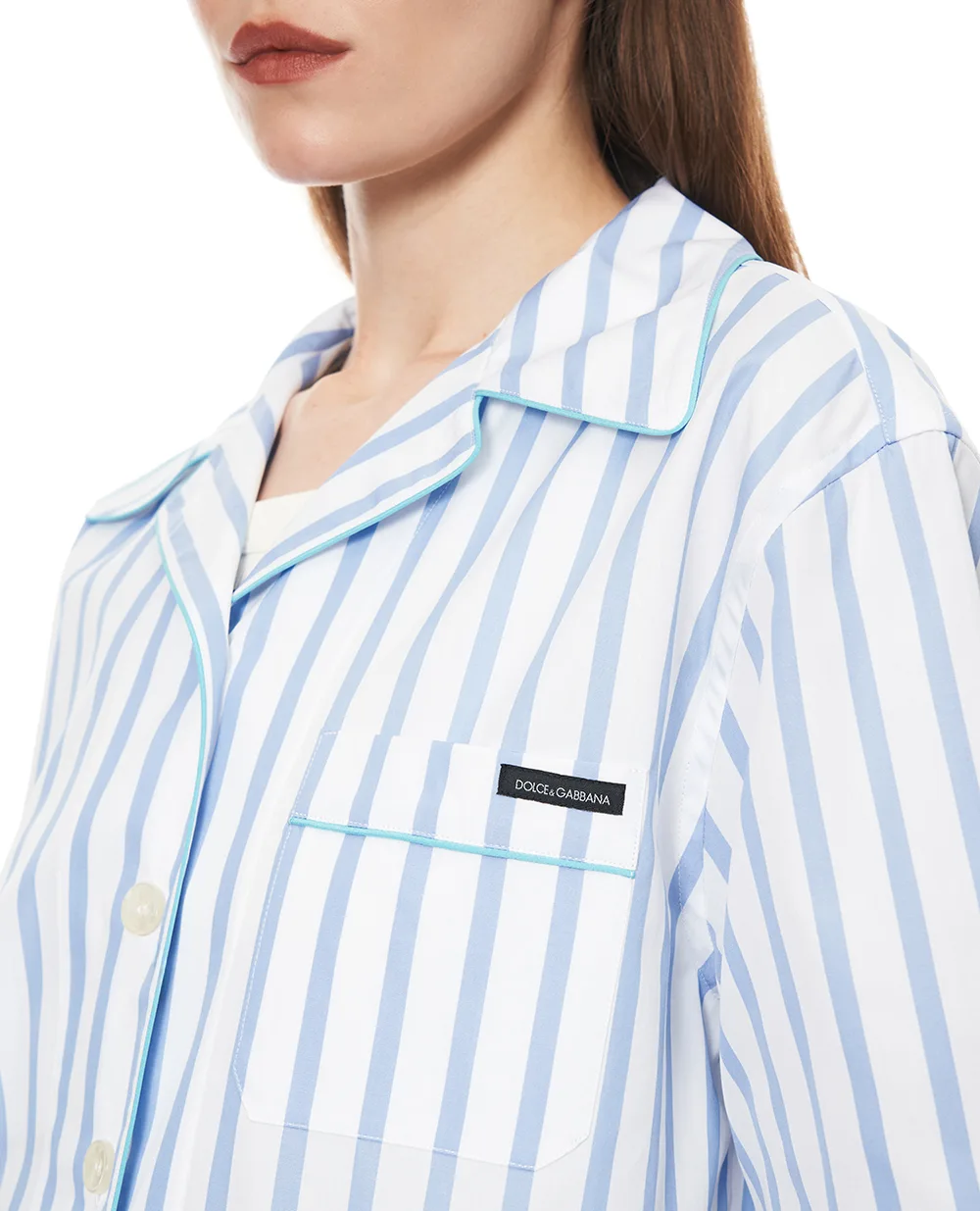 Сорочка у смужку (костюм) Dolce&Gabbana F5U31T-FR52W, блакитний колір • Купити в інтернет-магазині Kameron