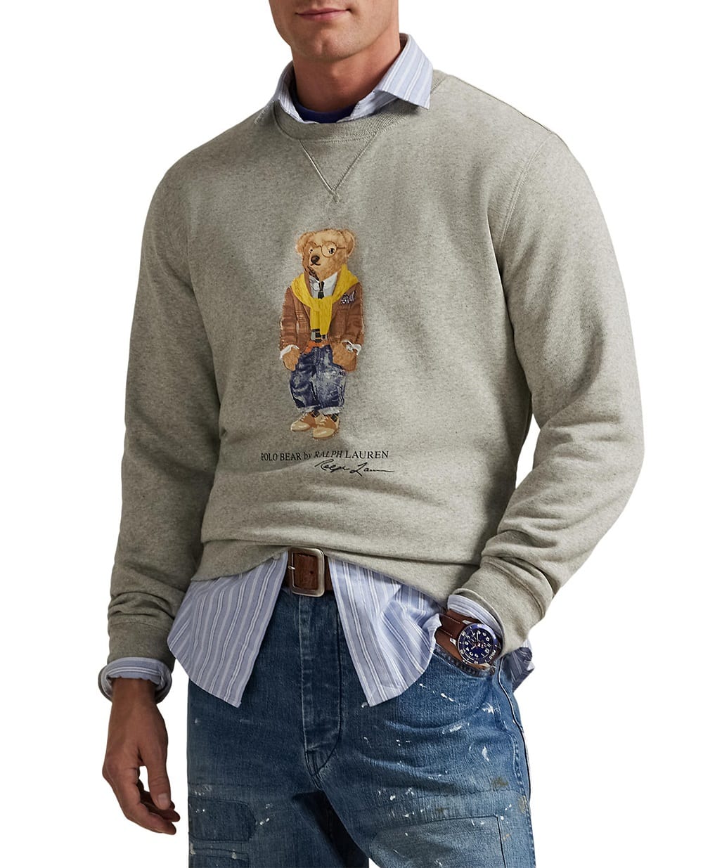 Флисовый свитшот Polo Bear Polo Ralph Lauren 710P04977002, серый цвет • Купить в интернет-магазине Kameron