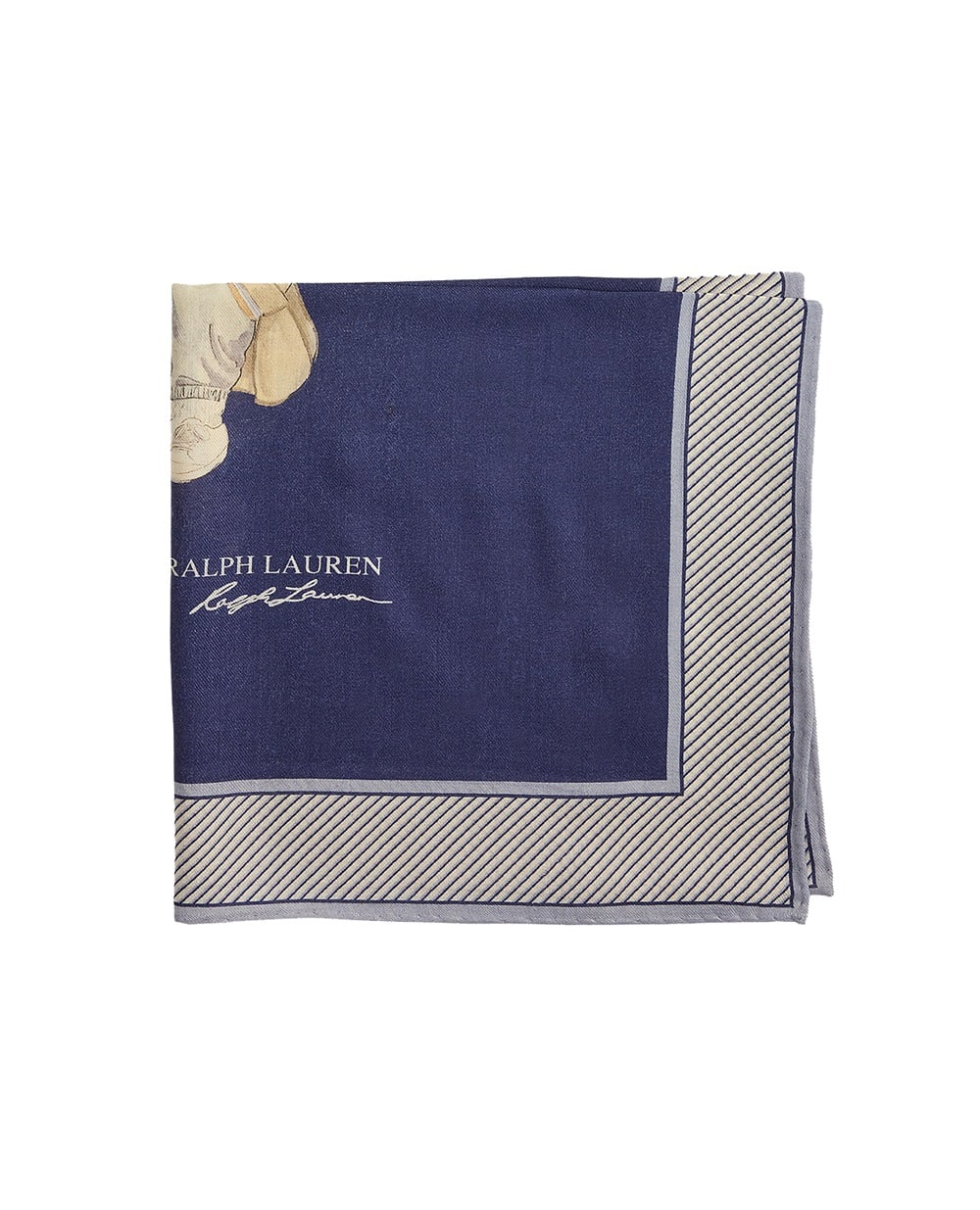 Платок из шерсти и кашемира Polo Ralph Lauren 455981446001, синий цвет • Купить в интернет-магазине Kameron